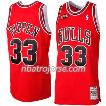 Män Chicago Bulls Tröja Scottie Pippen 33 Hardwood Classics Röd Swingman